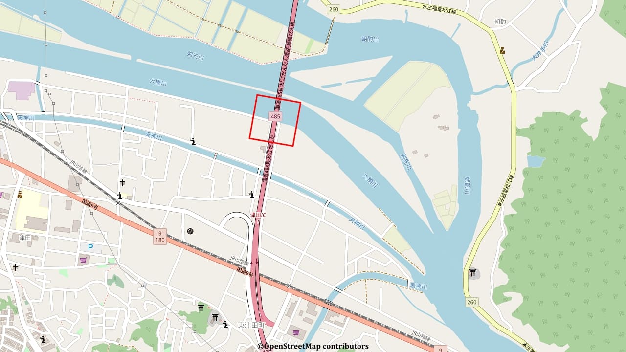 だんだん道路下 大橋川シーバスポイントマップ 大橋川南岸エリア ナチュラルリリース