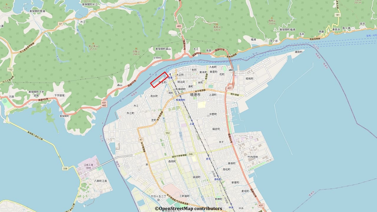弥生緑地 境港の釣り場 ポイントマップ 境水道
